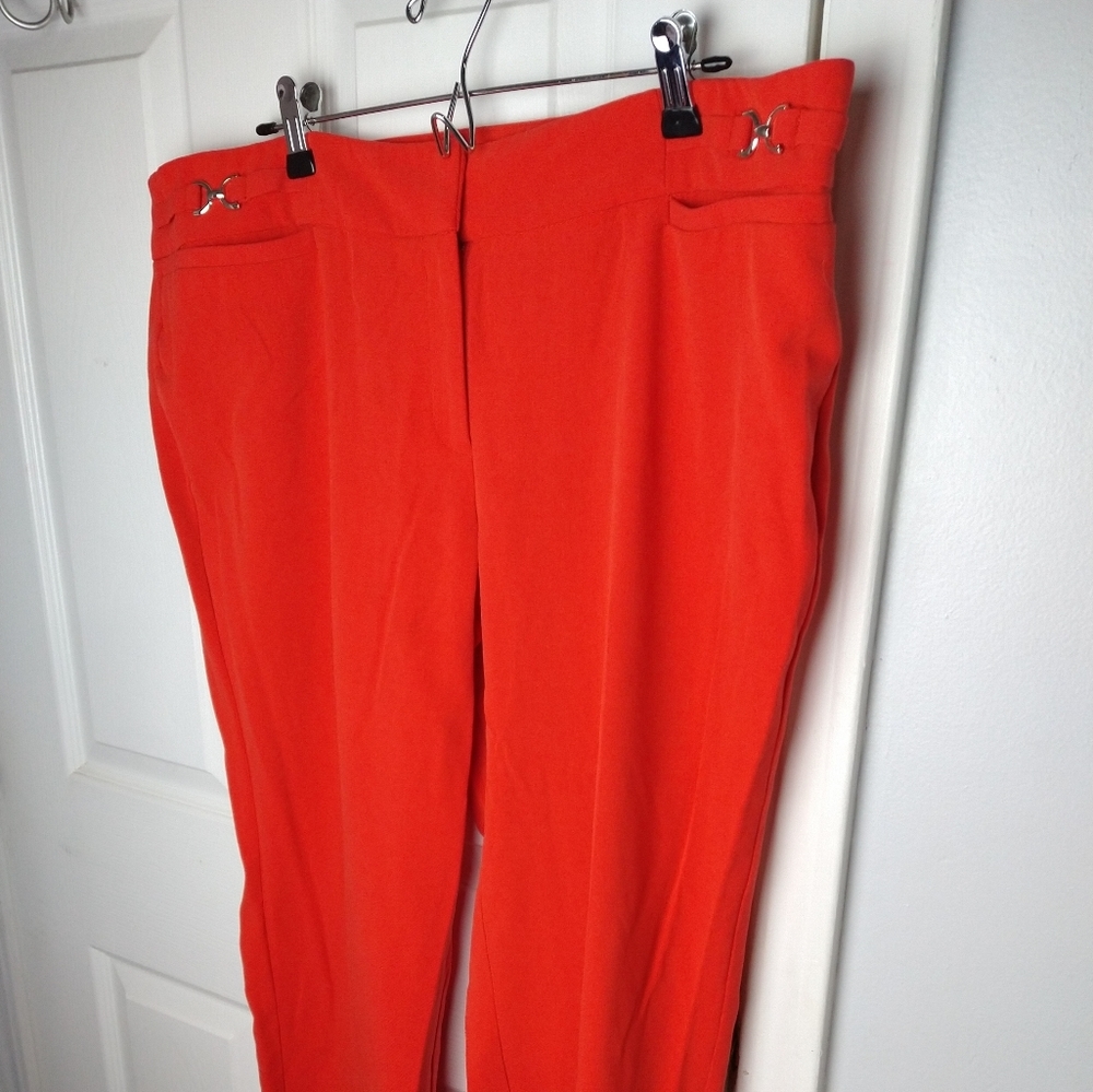 New York & Company Red/Orange Trousers Vibrant Style